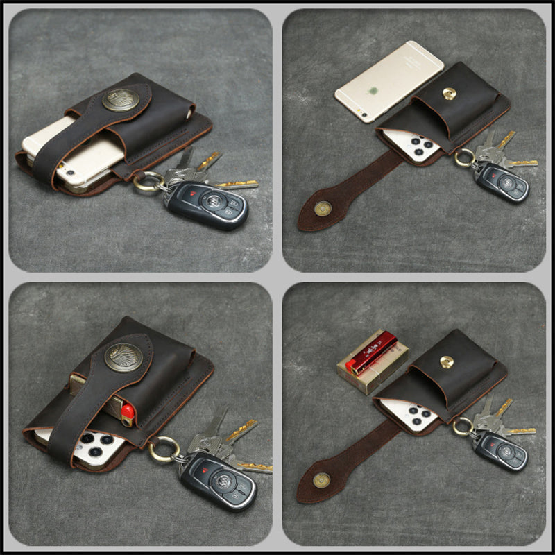 Icone™ BeltPouch: Multifunctioneel Leren Vintage Stijl Riem Buidel