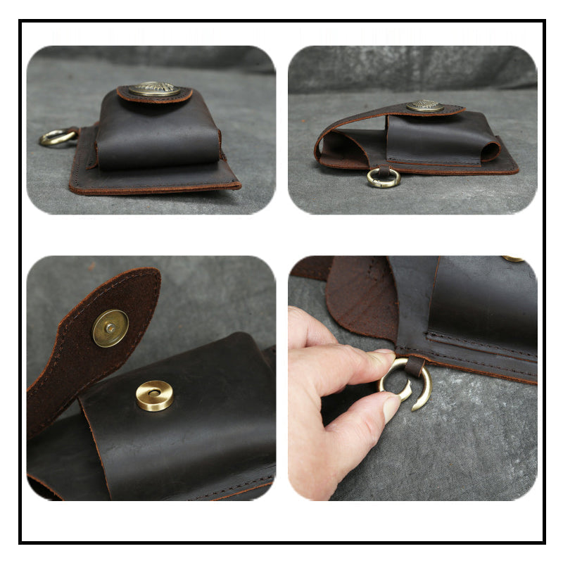 Icone™ BeltPouch: Multifunctioneel Leren Vintage Stijl Riem Buidel