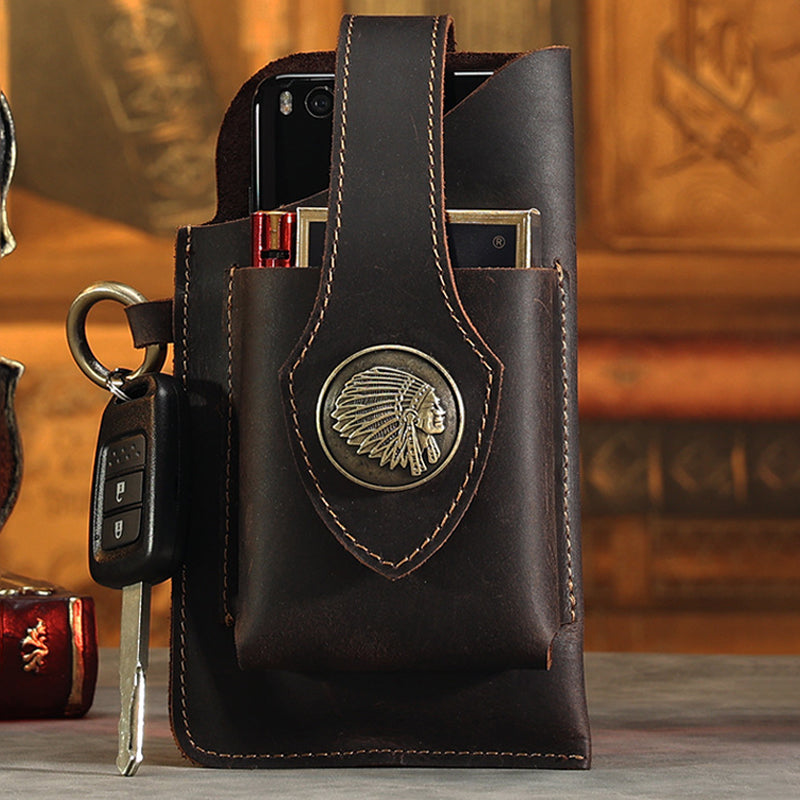 Icone™ BeltPouch: Multifunctioneel Leren Vintage Stijl Riem Buidel