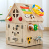 Kletshuts™ BusyHouse: Multifunctioneel Montessori Houten Druk Huis