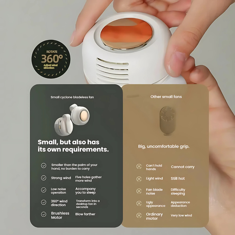 ClipFan - Mini Oplaadbare Nek En Taille Clip-on Ventilator