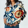 Icone™ FormalBlouse: Stijlvolle Lange Mouwen Unieke Print Formele Blouse