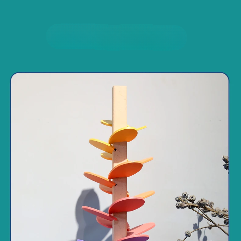 Kletshuts™ MarbleTower: Interactief Regenboog Knikkeren Houten Toren Kinderen Speelgoed