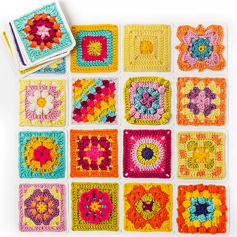 CrochetCards: Vierkant Breien Haken Gids Kaarten Set