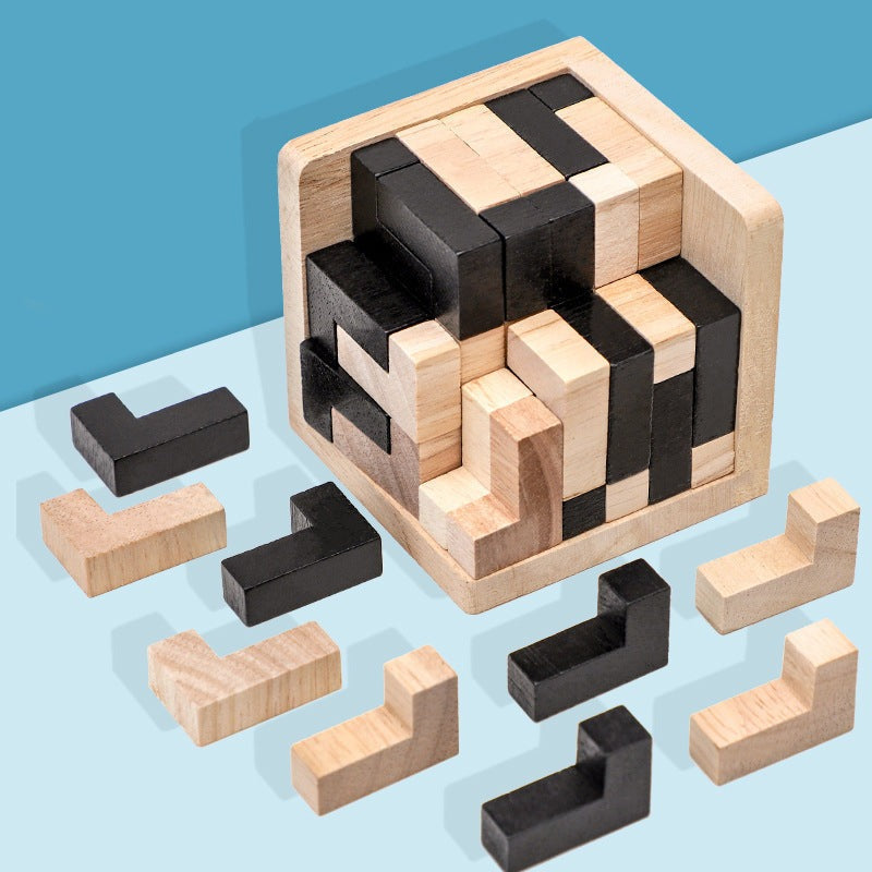 Kletshuts™ PuzzleCube: 3D Houten Rubics Puzzel Kubus