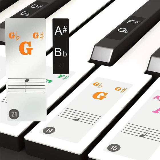 PianoStickers - Verwijderbaar Zelfklevend Piano Sleutel Stickers