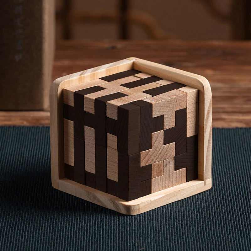 Kletshuts™ PuzzleCube: 3D Houten Rubics Puzzel Kubus