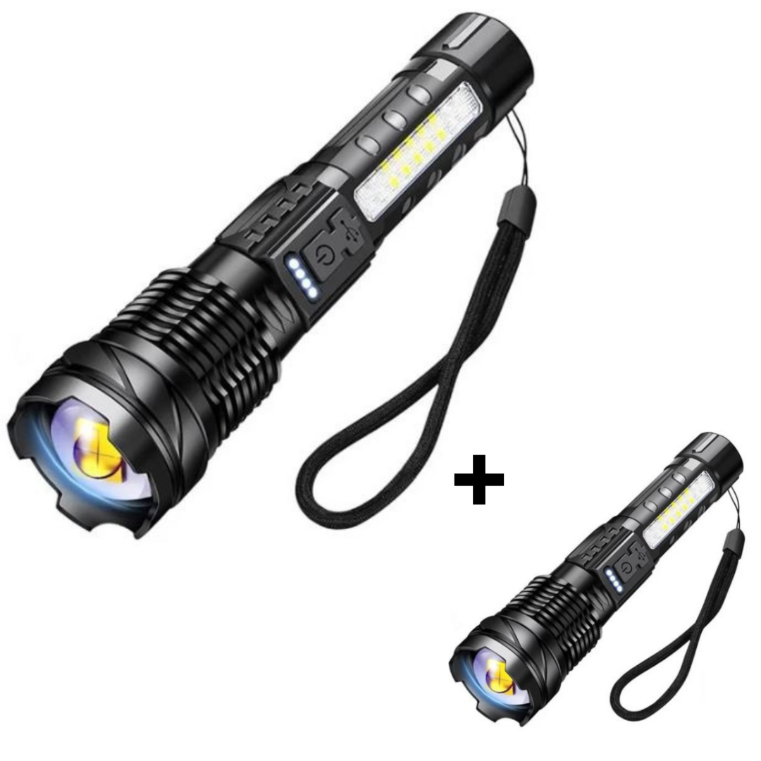 SuperFlashlight 1+1 GRATIS- Multifunctionele Oplaadbare Zaklamp