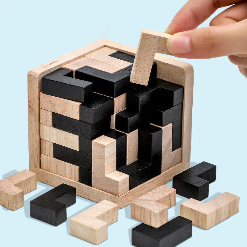 Kletshuts™ PuzzleCube: 3D Houten Rubics Puzzel Kubus