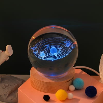 Ledsen™ CrystalBall - 3D Zonnestelsel Kristallen Bal Met LED Licht