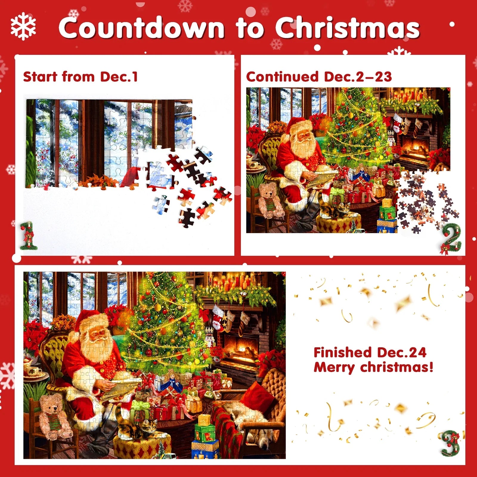 PuzzleAdvent - 24 Jigsaw Puzzel Advent Kalender (Willekeurig Ontwerp)