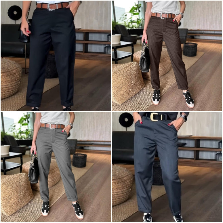 Icone™ ClassyPants: Klassiek Recht Pasvorm Hoge Taille Damesbroek