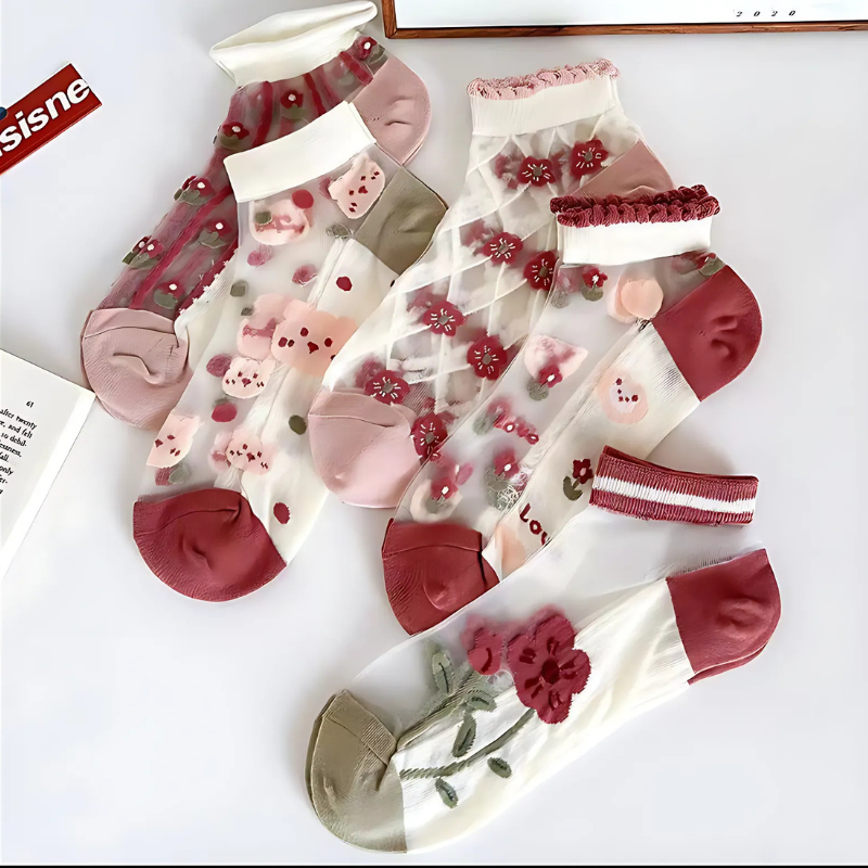 Happy™ MeshSocks: Ademend Comfortabel Leuk Ontwerp Mesh Enkelsokken