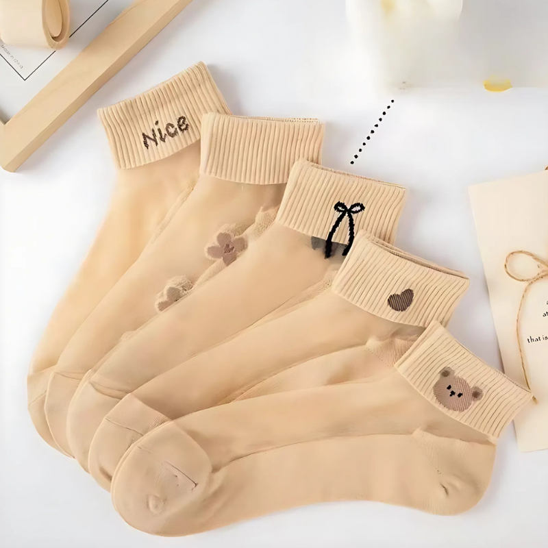 Happy™ MeshSocks: Ademend Comfortabel Leuk Ontwerp Mesh Enkelsokken