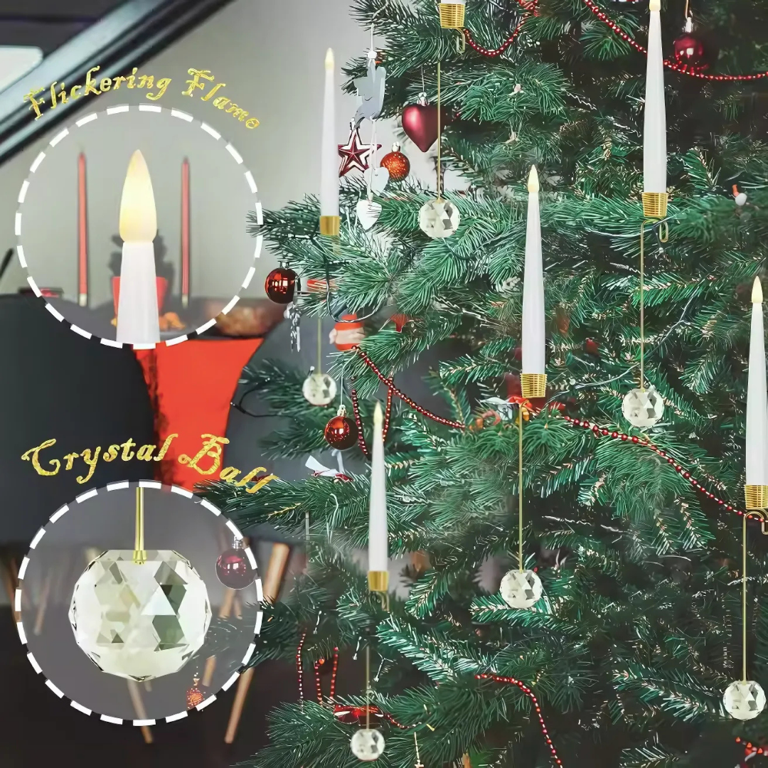 Ledsen™ ChristmasGlow: LED Magische Kerst Glans Kristallen Bol Kaarsen