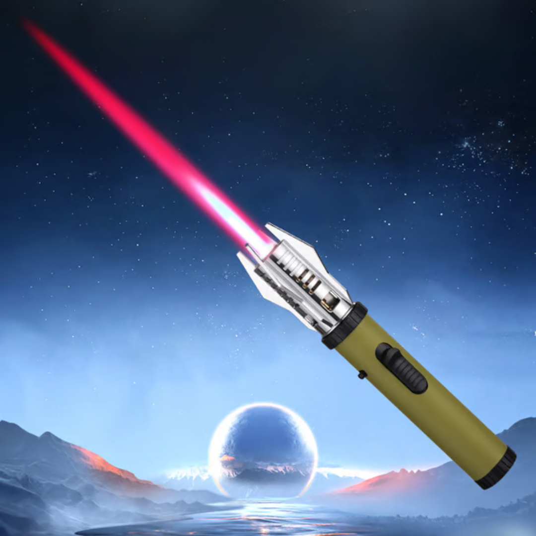 LightsaberFlame: Draagbaar Lichtzwaard Windbestendig Vlam Blaas Zaklamp Aansteker