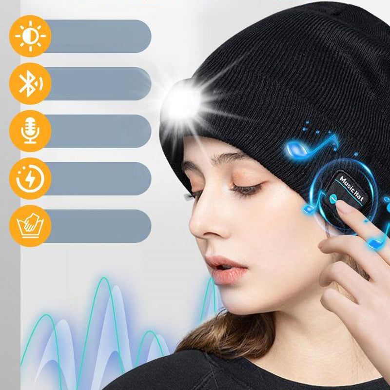 Icone™ MultiBeanie: Multifunctioneel LED- Licht En Bluetooth Warme Muts