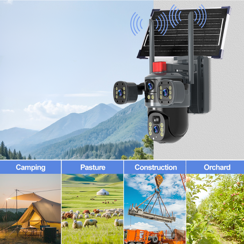 Globetrek° DomeCamera: Drievoudige Lens Op Zonne-Energie Domecamera