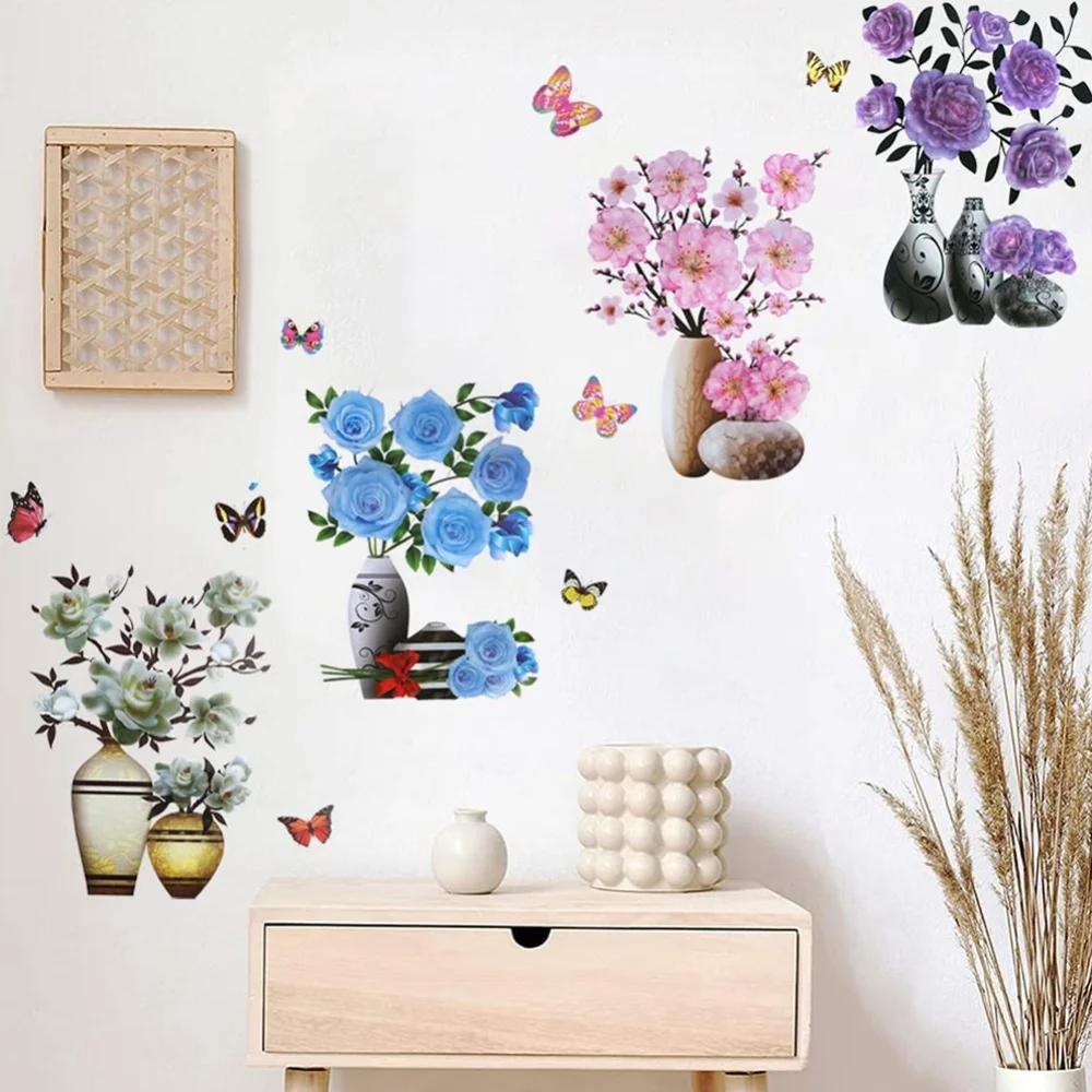FloralSticker 2+2 GRATIS: Elegante Huis Decoratie Zelf Klevende Bloemen Stickers