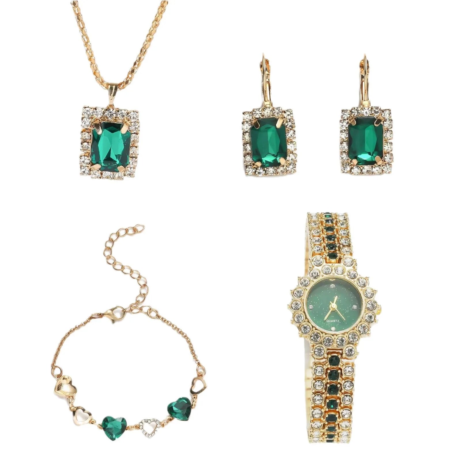 Jewelance™ JewelrySet: Mode Luxe Smaragd Groen Sieraden Set Cadeau Doos