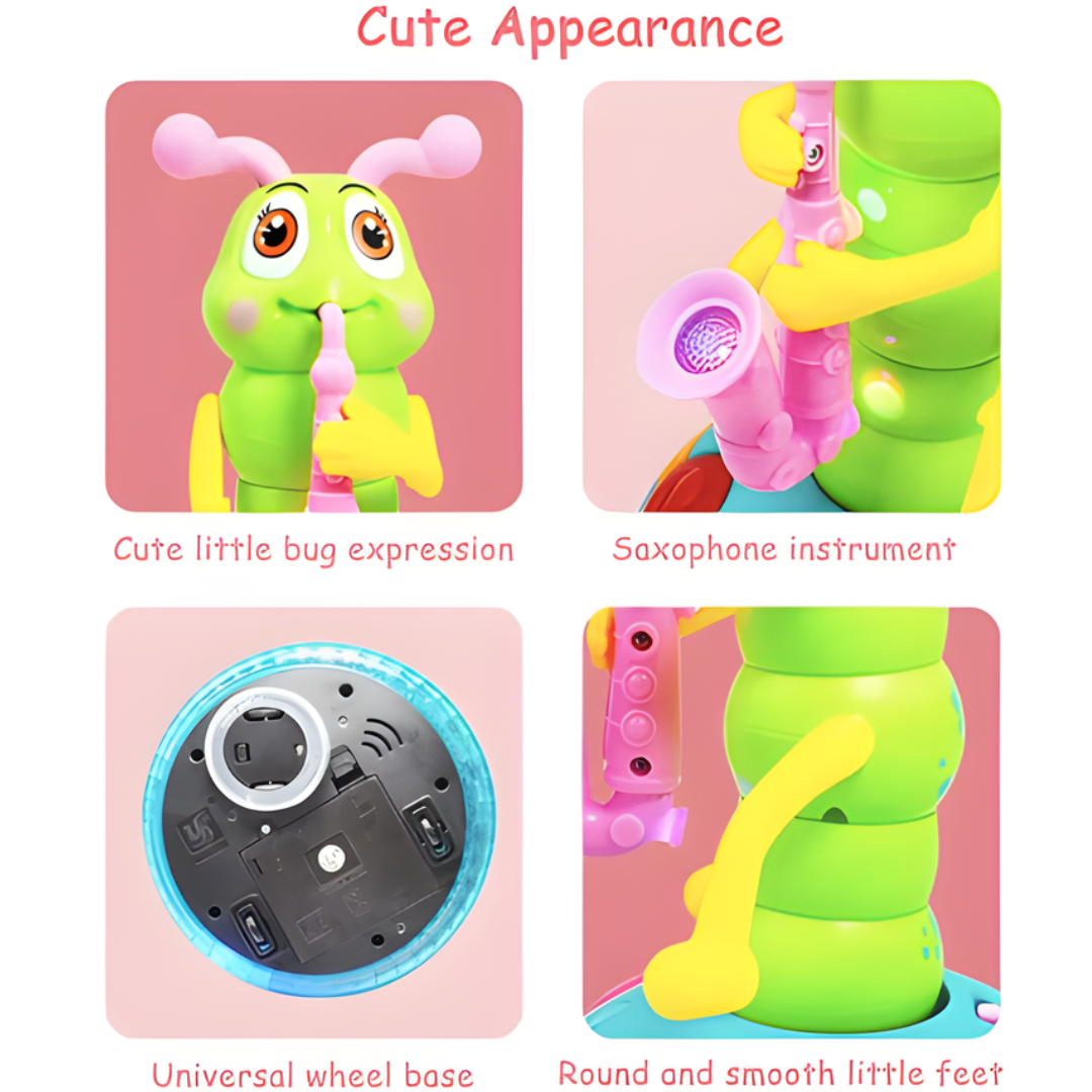 Kletshuts™ CaterpillarToy: Interactieve Lichten En Muziek Rups Kinderen Spelen Speelgoed