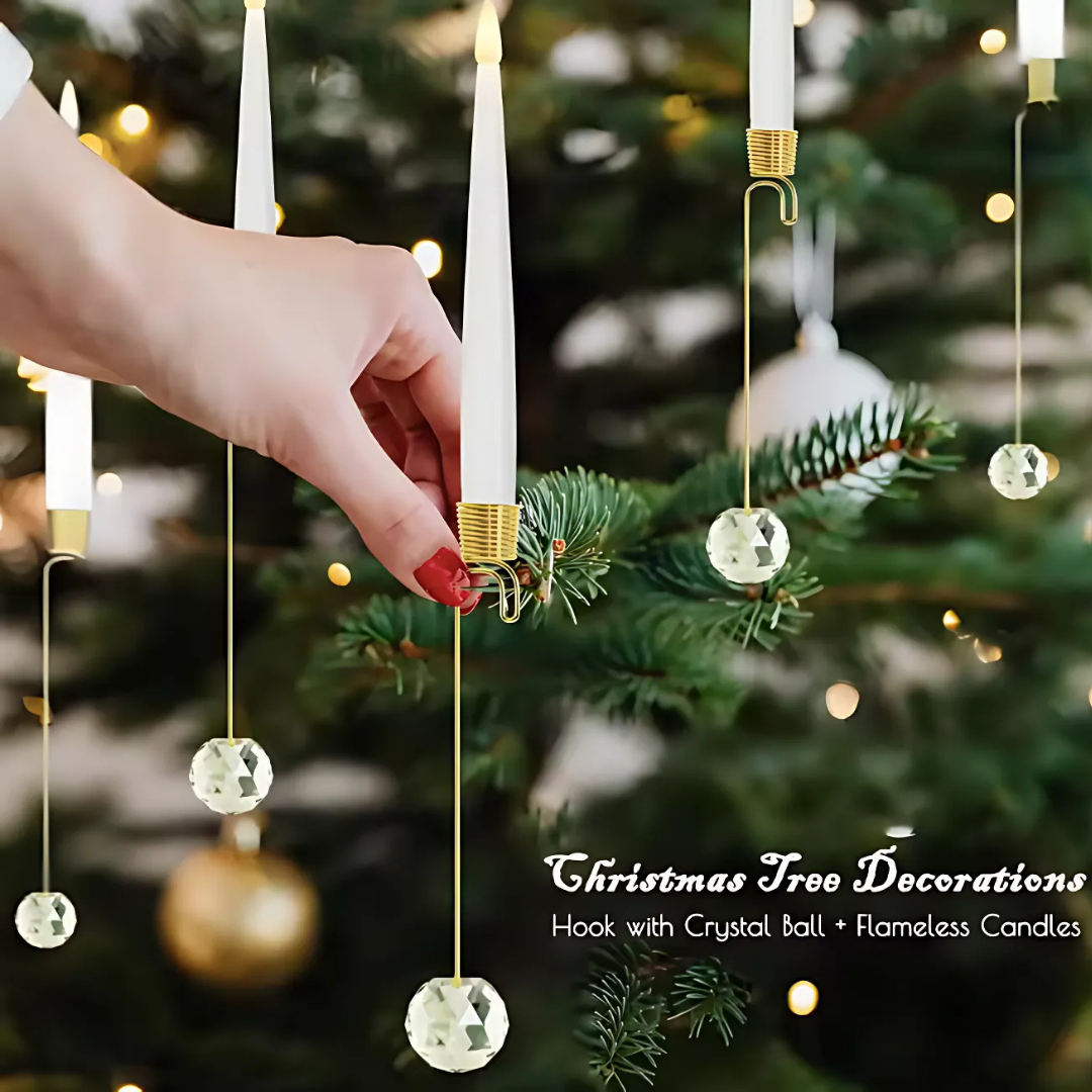 Ledsen™ ChristmasGlow: LED Magische Kerst Glans Kristallen Bol Kaarsen
