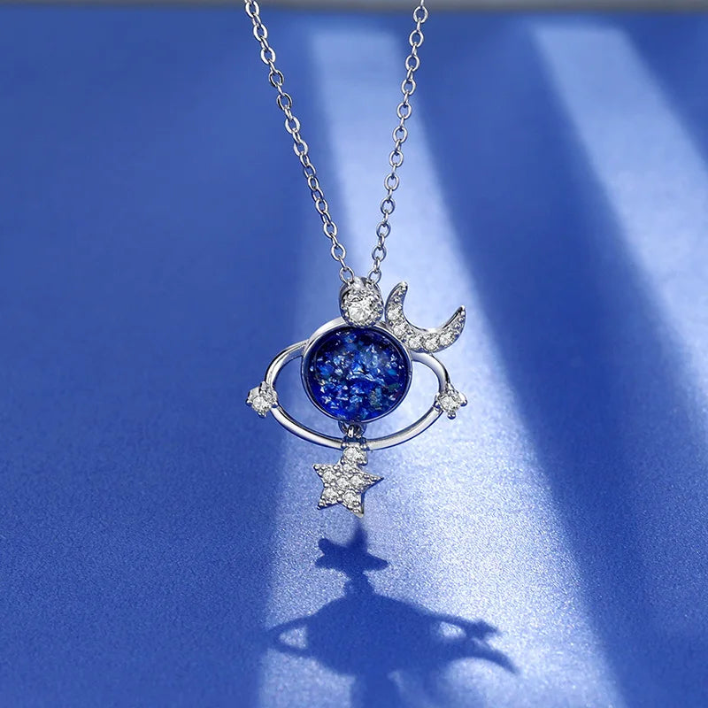 Jewelance™ MoonNecklace 1+1 GRATIS: Blauw Planeet Ster Maan Hanger Ketting