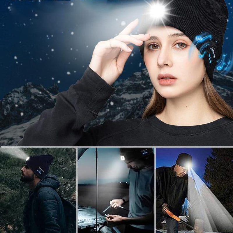 Icone™ MultiBeanie: Multifunctioneel LED- Licht En Bluetooth Warme Muts