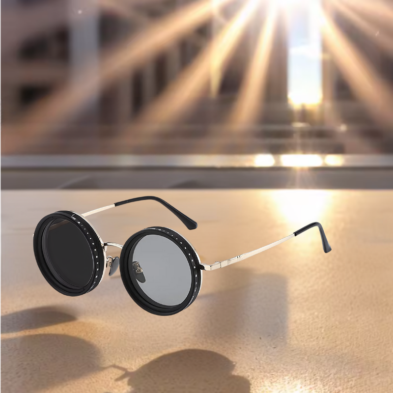 AdjustableSunglass: Fel Tot Weinig Licht Verstelbare Dimmende Zonnebril Met Etui