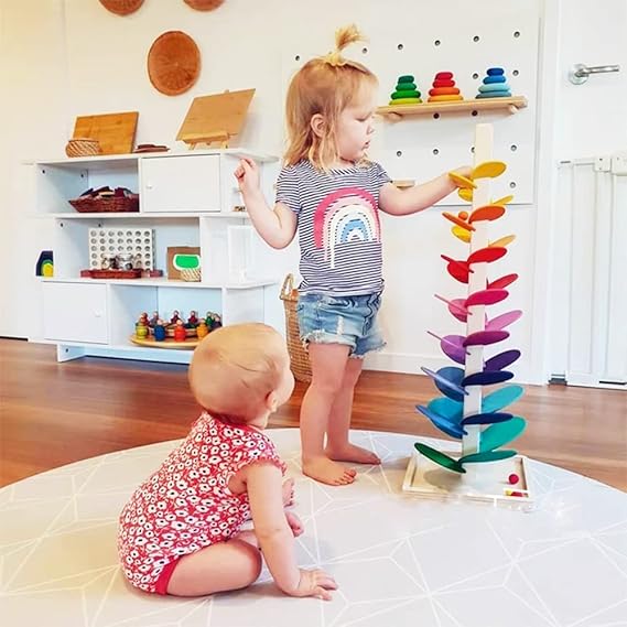 Kletshuts™ MarbleTower: Interactief Regenboog Knikkeren Houten Toren Kinderen Speelgoed