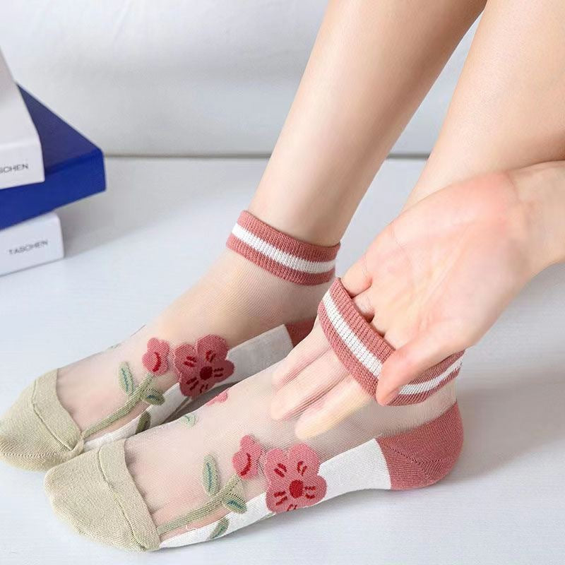 Happy™ MeshSocks: Ademend Comfortabel Leuk Ontwerp Mesh Enkelsokken