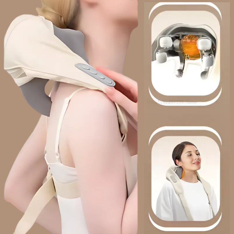 NeckMassager: Verzachtend Warmte Ontspannende Nek En Schoudermassageapparaat