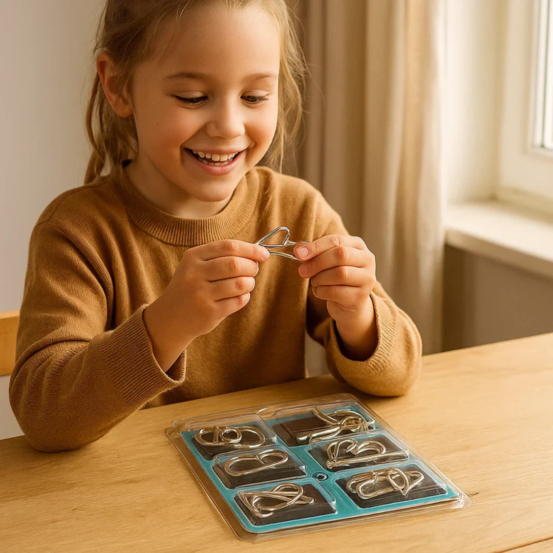 Kletshuts™ MetalPuzzles: Kinderen Hersenkrakers Metalen Puzzel Set