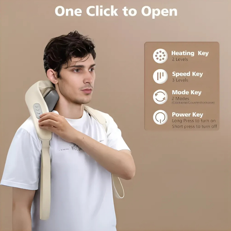 NeckMassager: Verzachtend Warmte Ontspannende Nek En Schoudermassageapparaat