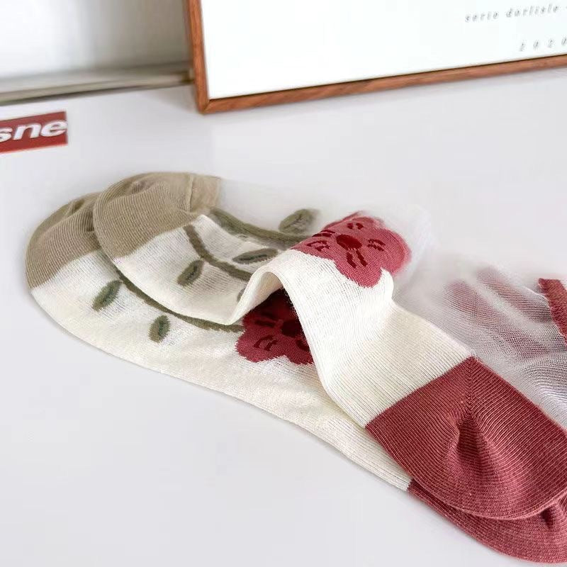 Happy™ MeshSocks: Ademend Comfortabel Leuk Ontwerp Mesh Enkelsokken