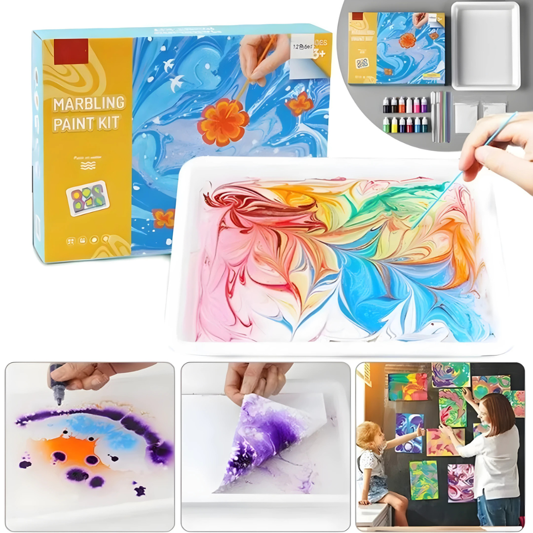 Kletshuts™ KidArt: Waterverf Marmer Kind Kunst Creatief Spelen Set