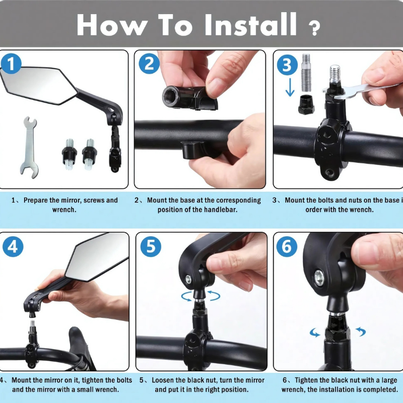 RearviewMirror: Fietsen En Motorfietsen 360° Verstelbare Achteruitkijkspiegels