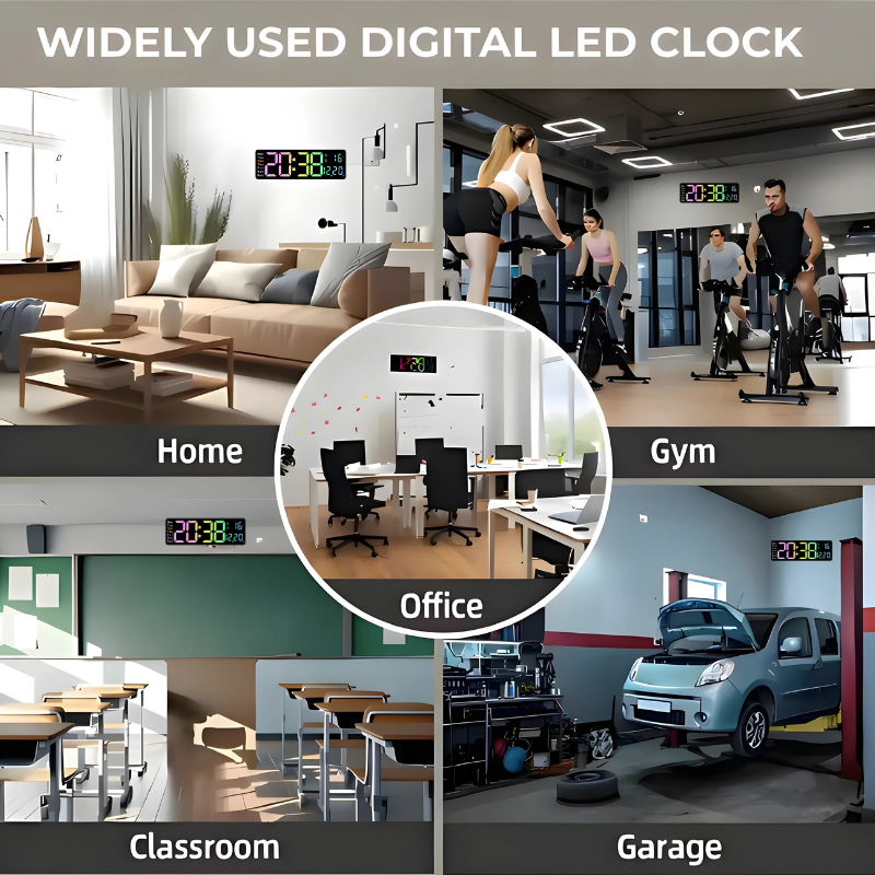 Globetrek° DigitalClock: Groot LED-Scherm Display Digitale Klok