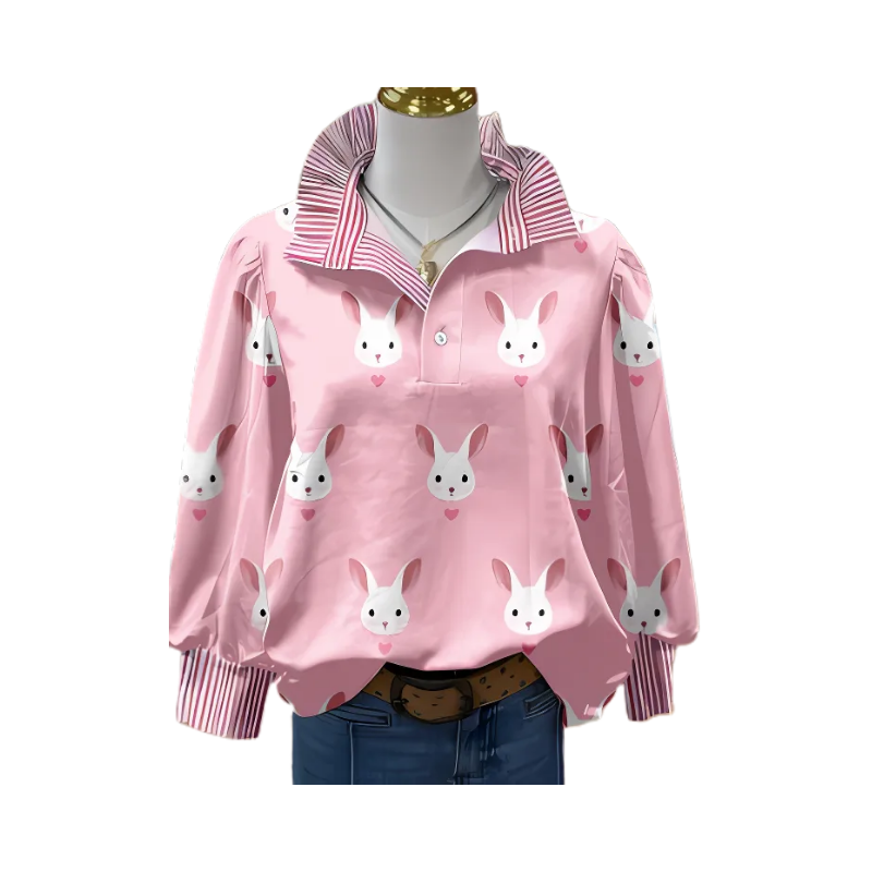Icone™ FormalBlouse: Stijlvolle Lange Mouwen Unieke Print Formele Blouse