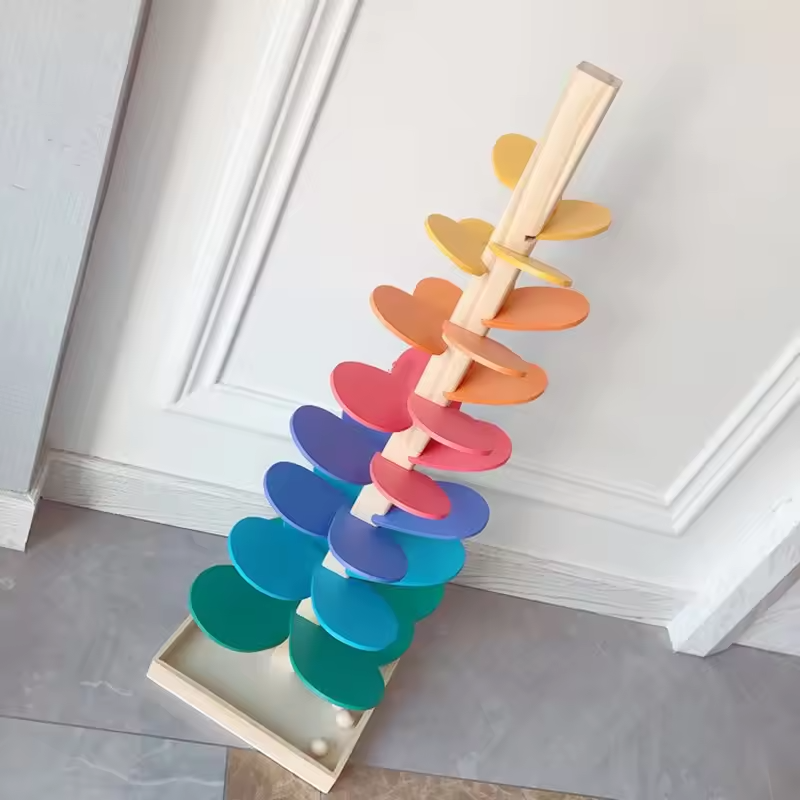 Kletshuts™ MarbleTower: Interactief Regenboog Knikkeren Houten Toren Kinderen Speelgoed