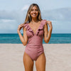 Icone™ ElegantSwimsuit: Elegant Geplooid Ontwerp Met V-Hals Tummy Controle Zwempak