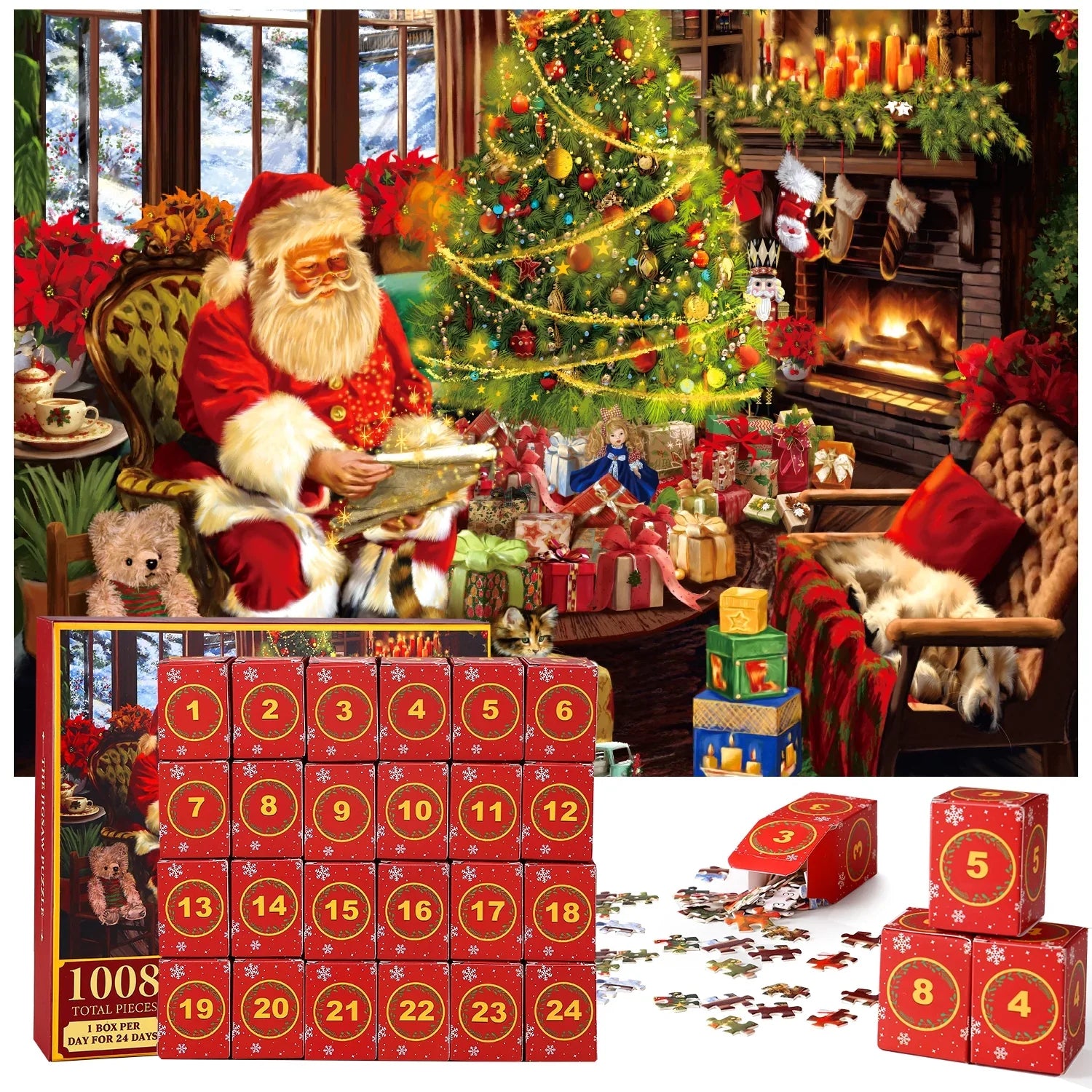 PuzzleAdvent - 24 Jigsaw Puzzel Advent Kalender (Willekeurig Ontwerp)