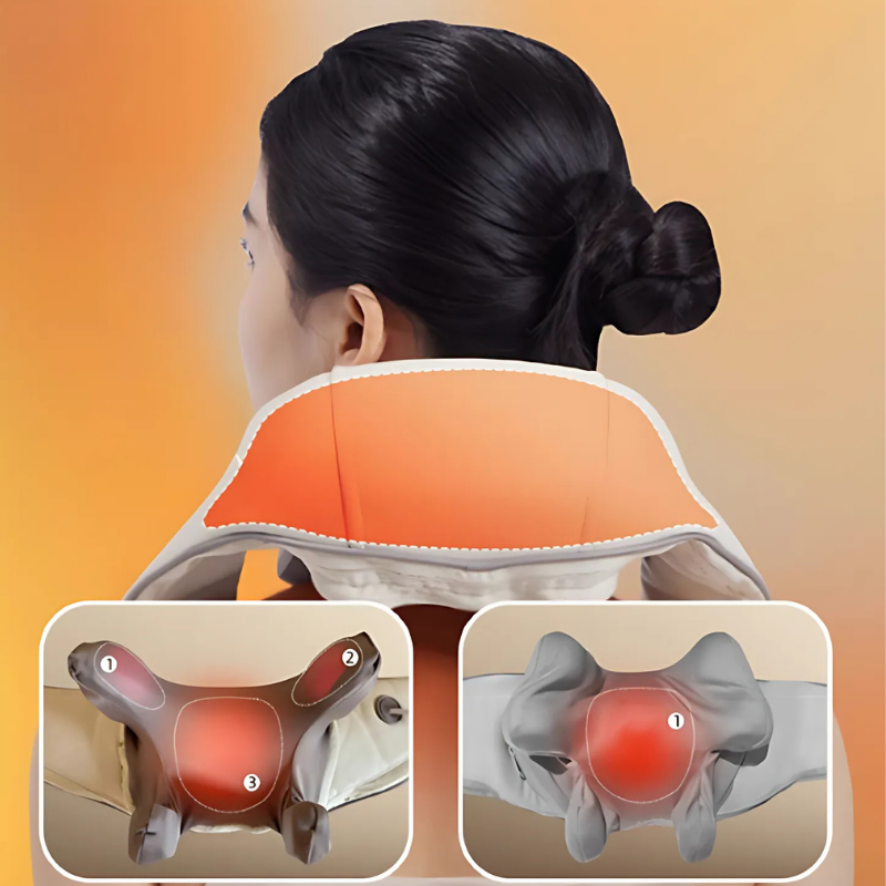 NeckMassager: Verzachtend Warmte Ontspannende Nek En Schoudermassageapparaat