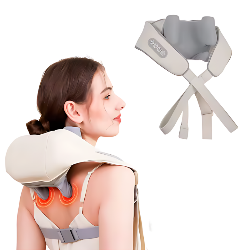 NeckMassager: Verzachtend Warmte Ontspannende Nek En Schoudermassageapparaat