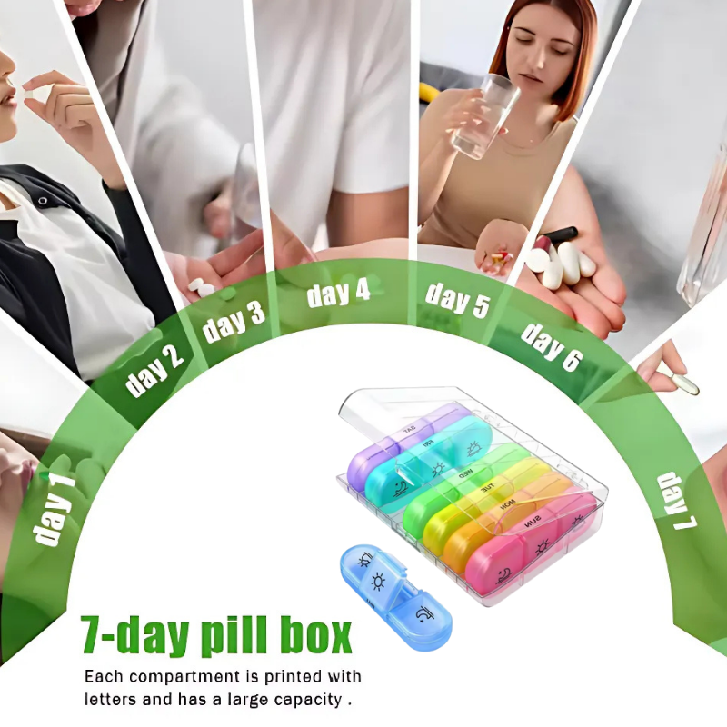 PillOrganizer 1+1 GRATIS: Draagbare Pilorganizer Dagelijkse En Wekelijkse Medicijnopslag