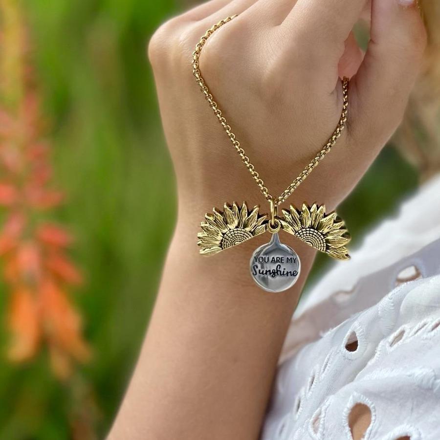 Jewelance™ SunflowerNecklace: "Jij Bent Mijn Zonnestraal" Zonnebloem Bedeltje Ketting