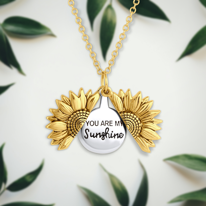 Jewelance™ SunflowerNecklace: "Jij Bent Mijn Zonnestraal" Zonnebloem Bedeltje Ketting