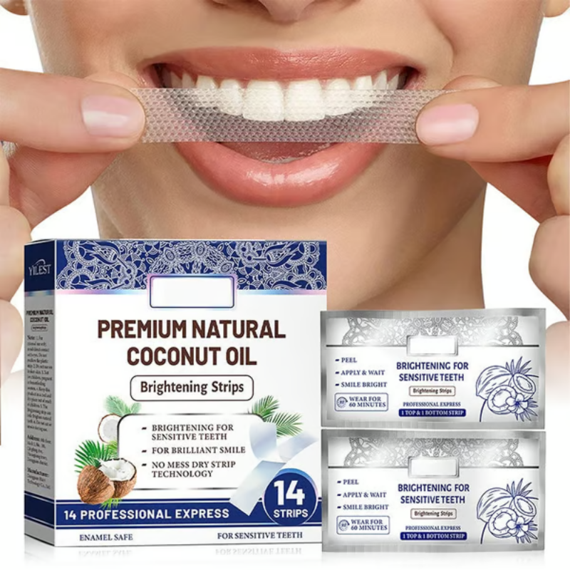 TeethStrip: Natuurlijke Kokosnoot Tanden Bleken En Verhelderen Strips