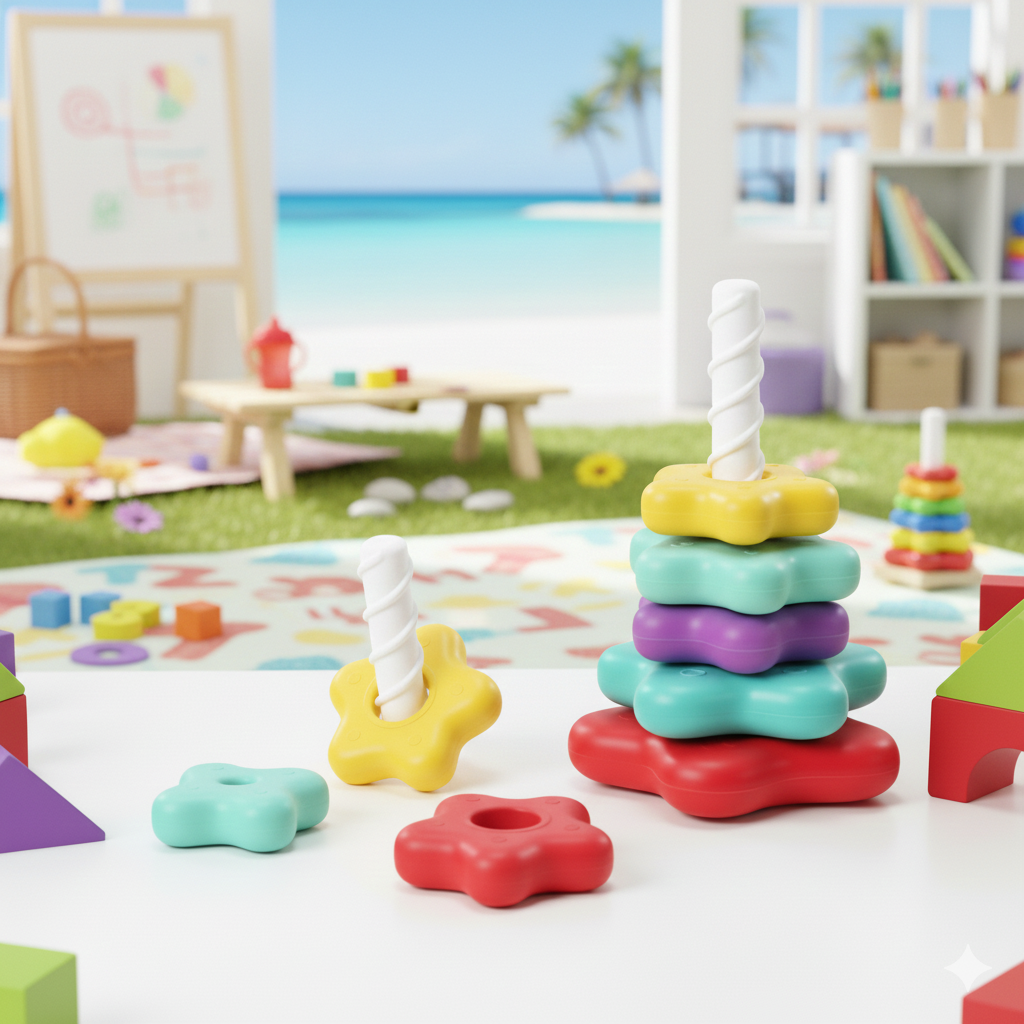 Kletshuts™ StackingToy: Regenboog Toren Wiel Stapelen Speelgoed Zintuiglijk Leren