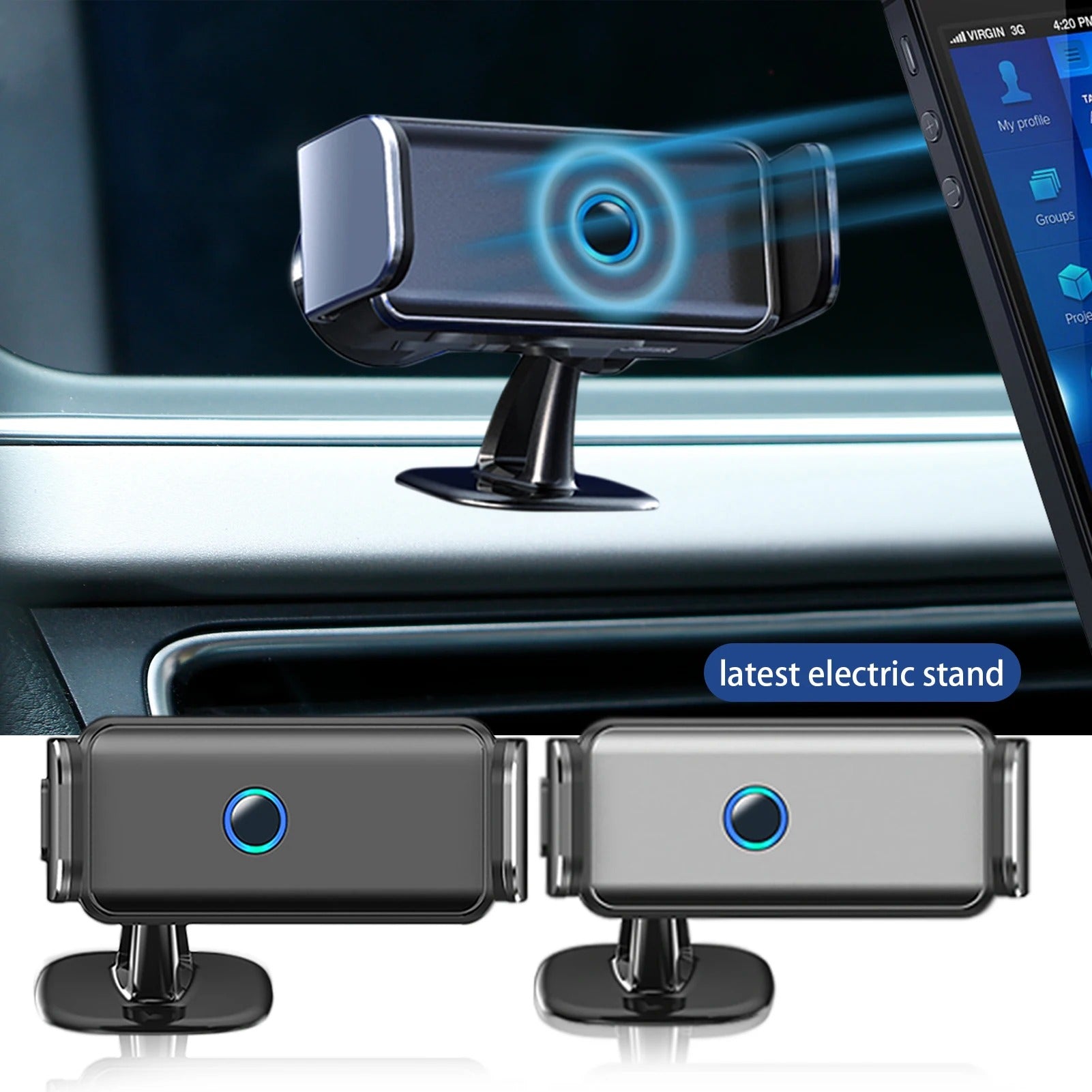 Holder360° PhoneClamp: Automatische Klem Dashboard En Ventilatierooster Telefoonhouder